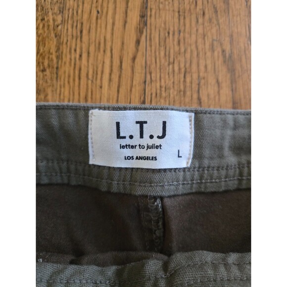 L.T.J Letter to Juliet Green Cargo Joggers Women's Size L Zip Cuff Utility NWT - Picture 6 of 9